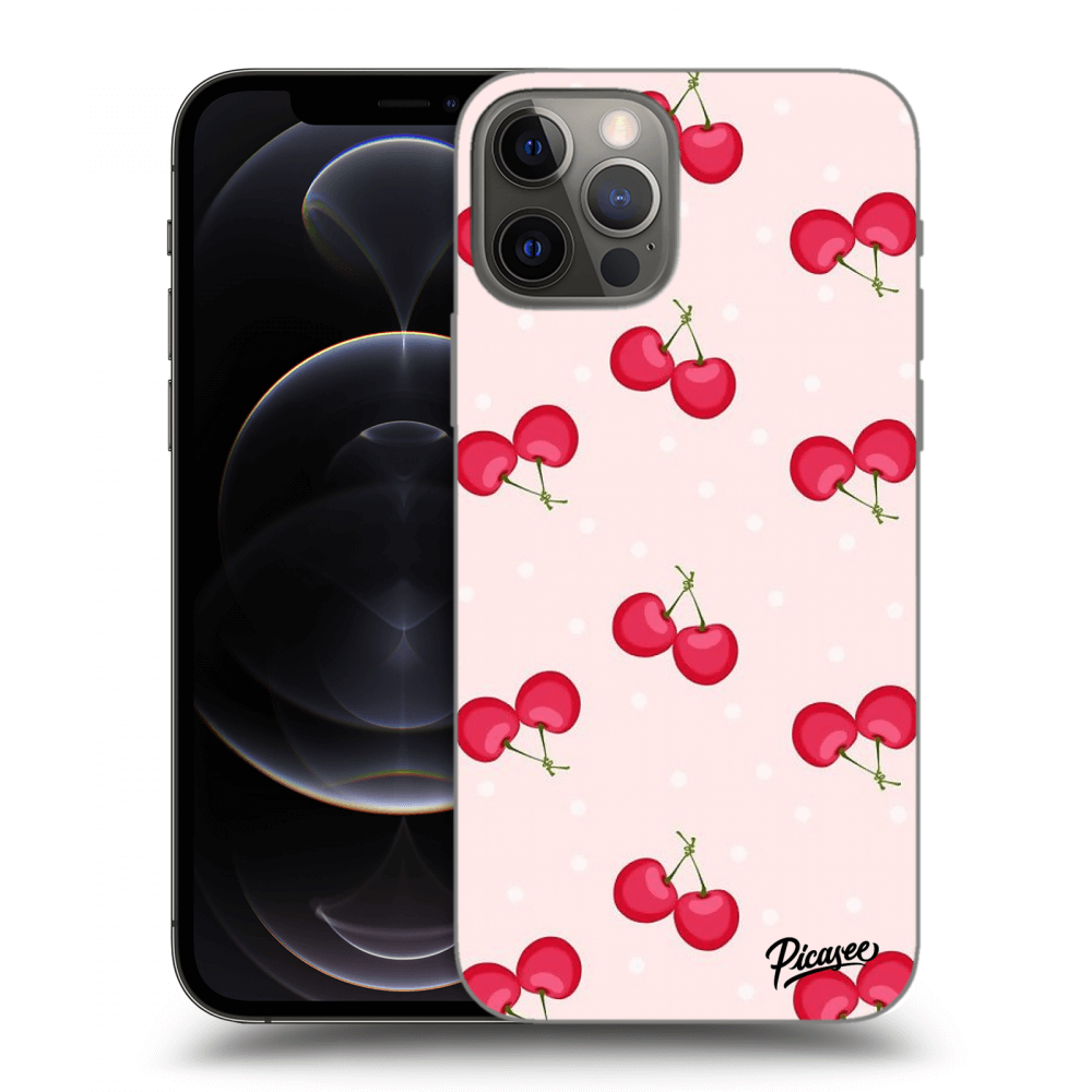 Picasee Apple iPhone 12 Pro Hülle - Schwarzes Silikon - Cherries