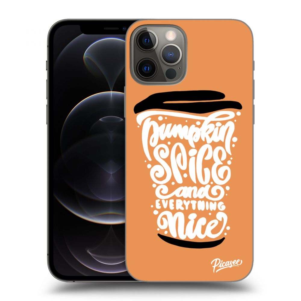 Picasee Apple iPhone 12 Pro Hülle - Schwarzes Silikon - Pumpkin coffee