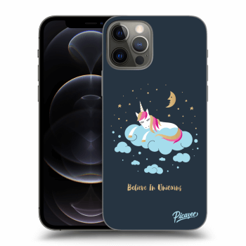 Picasee Apple iPhone 12 Pro Hülle - Schwarzes Silikon - Believe In Unicorns