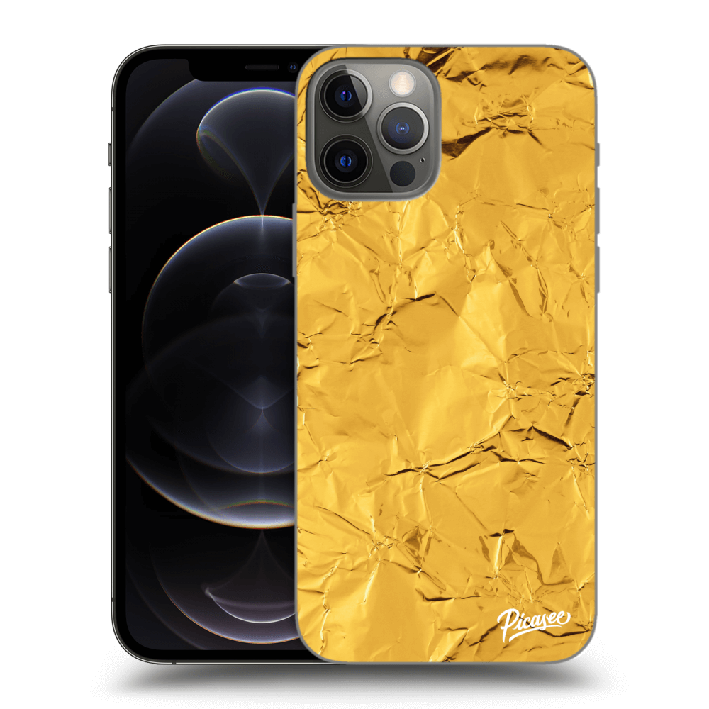 Picasee Apple iPhone 12 Pro Hülle - Transparentes Silikon - Gold