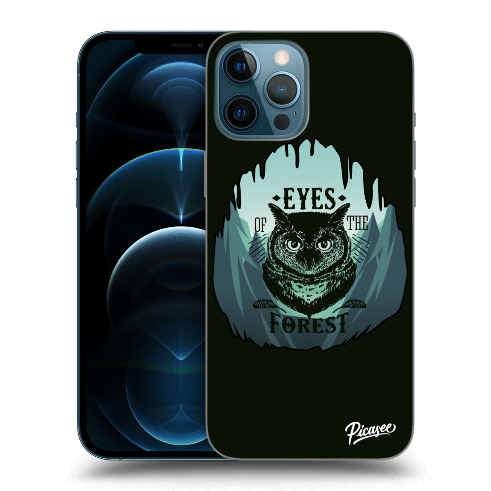 Picasee Apple iPhone 12 Pro Max Hülle - Schwarzes Silikon - Forest owl