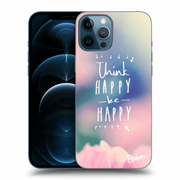 Picasee Apple iPhone 12 Pro Max Hülle - Schwarzes Silikon - Think happy be happy