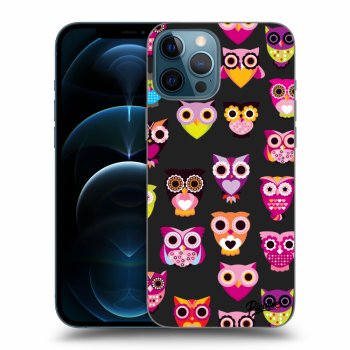 Picasee Apple iPhone 12 Pro Max Hülle - Schwarzes Silikon - Owls
