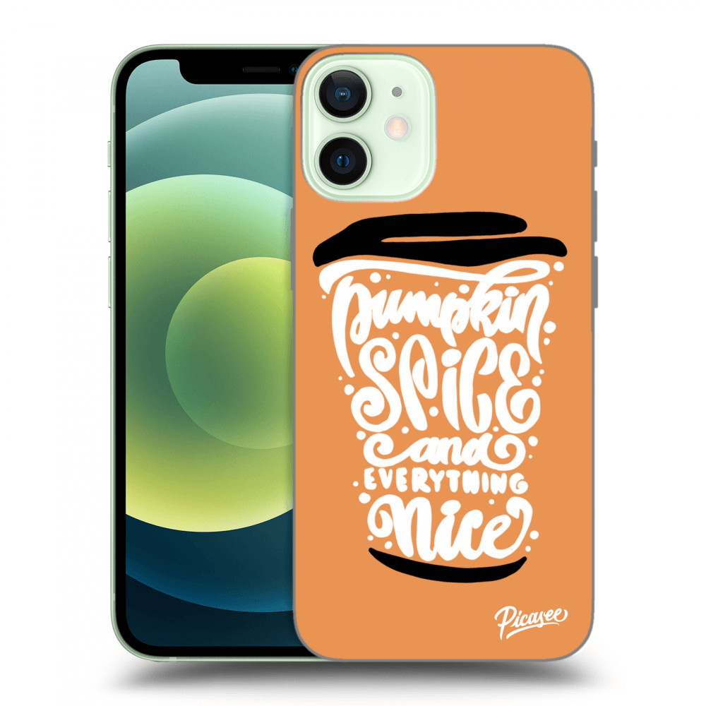 Picasee Apple iPhone 12 mini Hülle - Transparentes Silikon - Pumpkin coffee