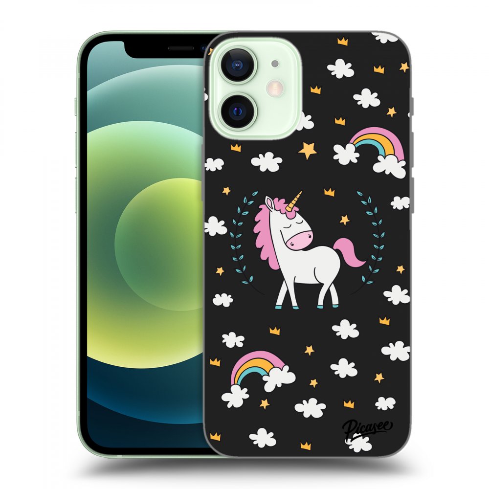 Picasee Apple iPhone 12 mini Hülle - Schwarzes Silikon - Unicorn star heaven