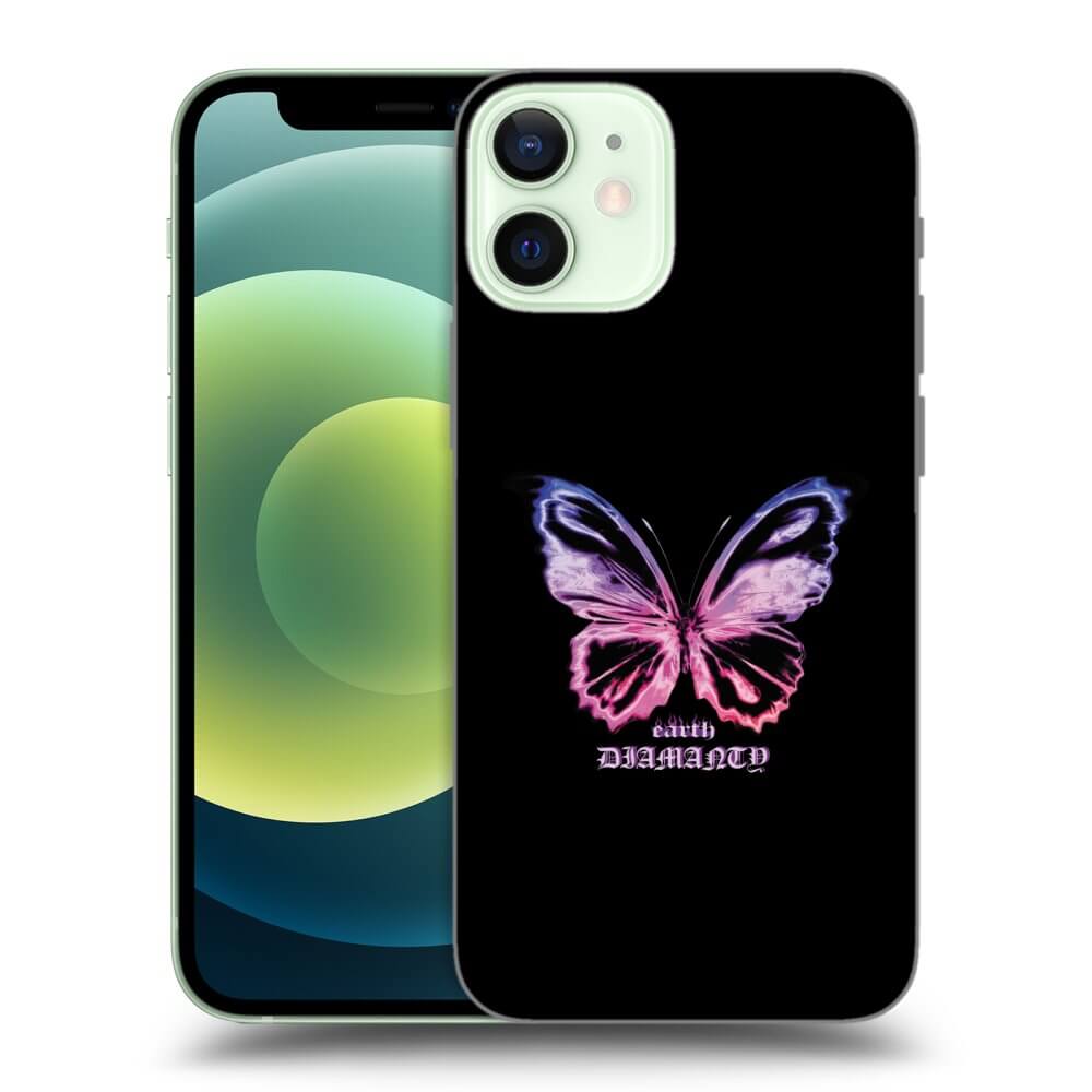 Picasee Apple iPhone 12 mini Hülle - Transparentes Silikon - Diamanty Purple