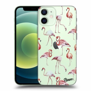Picasee Apple iPhone 12 mini Hülle - Transparentes Silikon - Flamingos