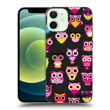 Picasee Apple iPhone 12 mini Hülle - Schwarzes Silikon - Owls
