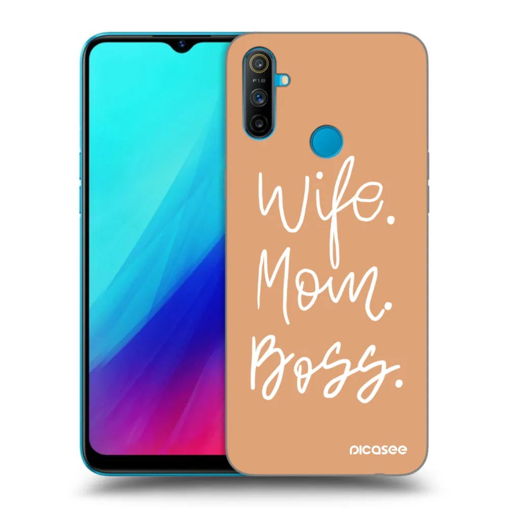 Picasee Realme C3 Hülle - Schwarzes Silikon - Boss Mama