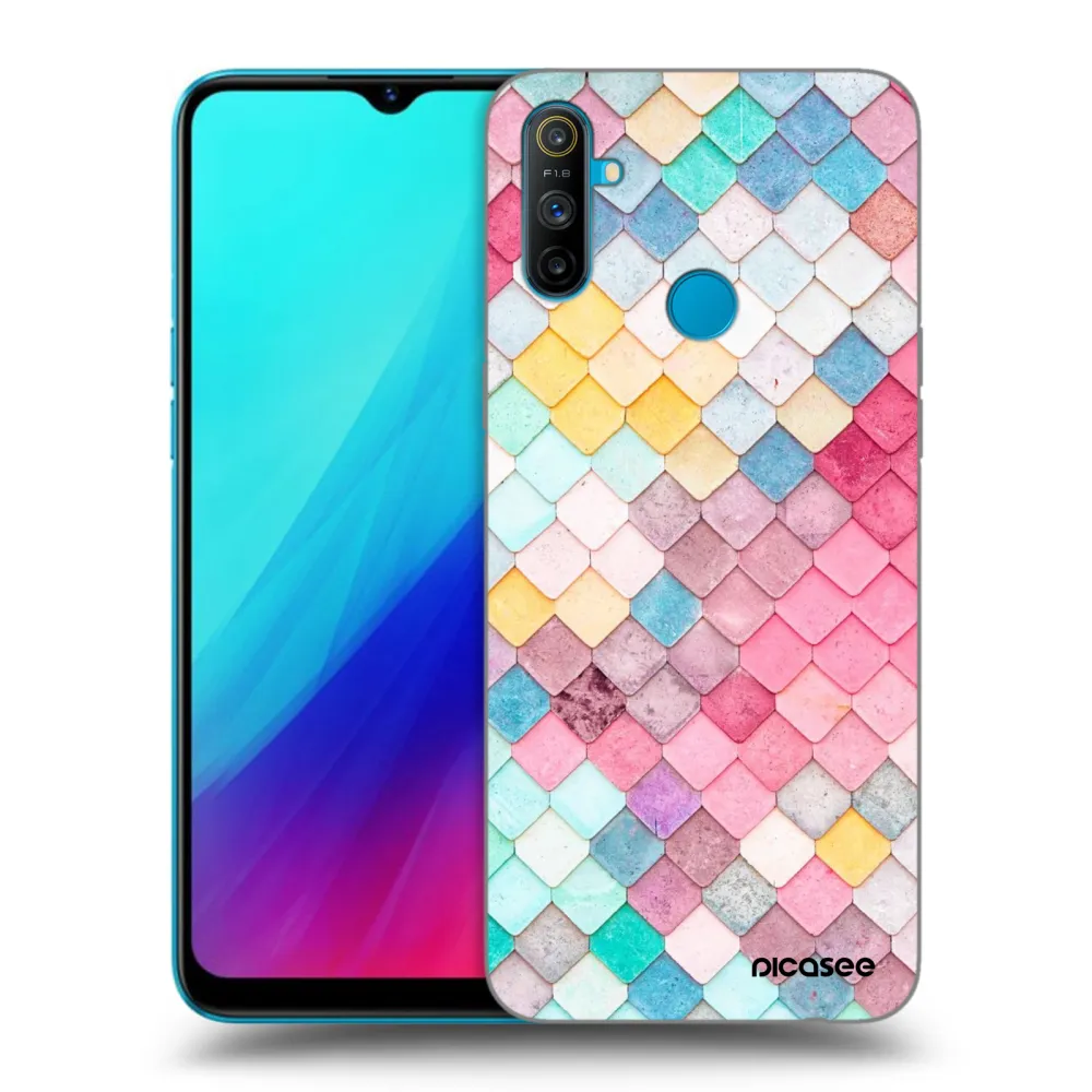 Picasee Realme C3 Hülle - Schwarzes Silikon - Farbiges Dach