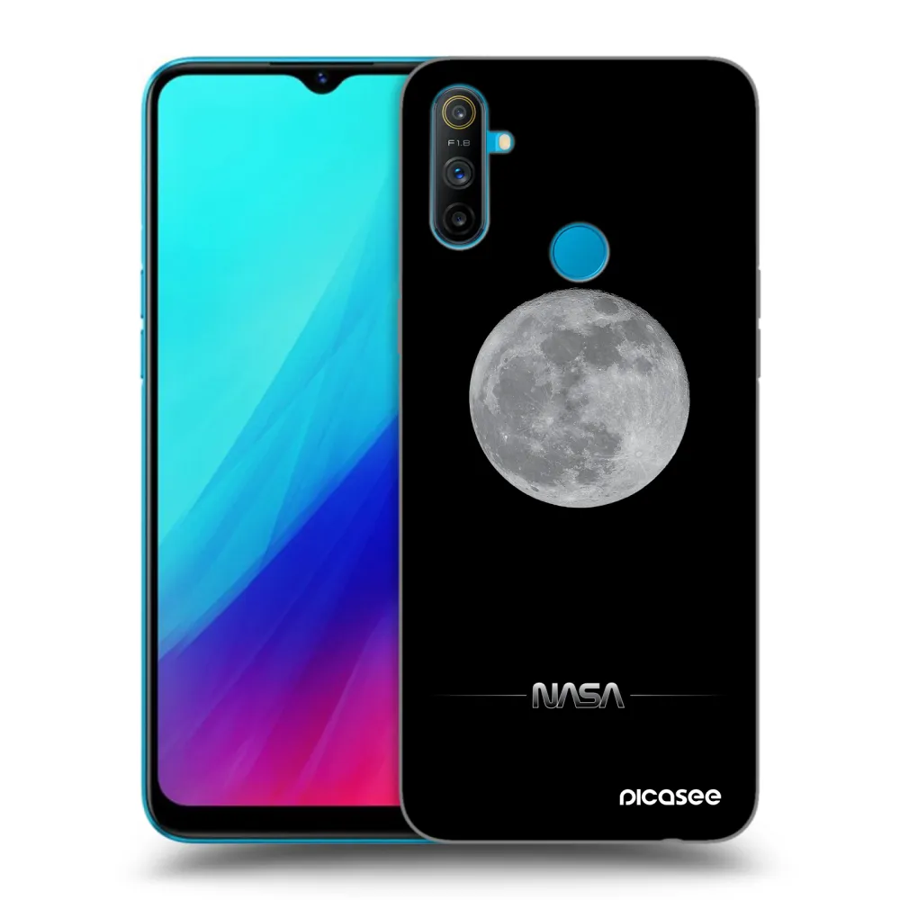 Picasee Realme C3 Hülle - Schwarzes Silikon - Moon Minimal