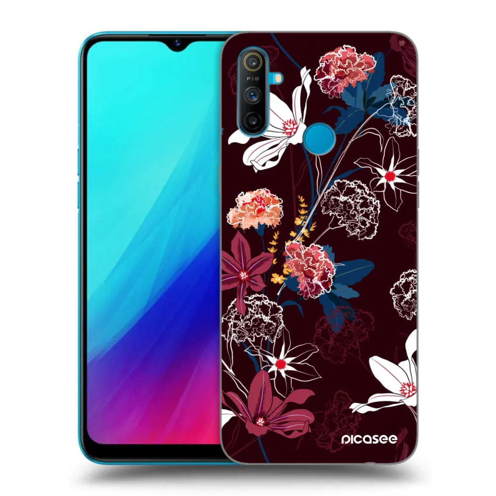 Picasee Realme C3 Hülle - Schwarzes Silikon - Dark Meadow