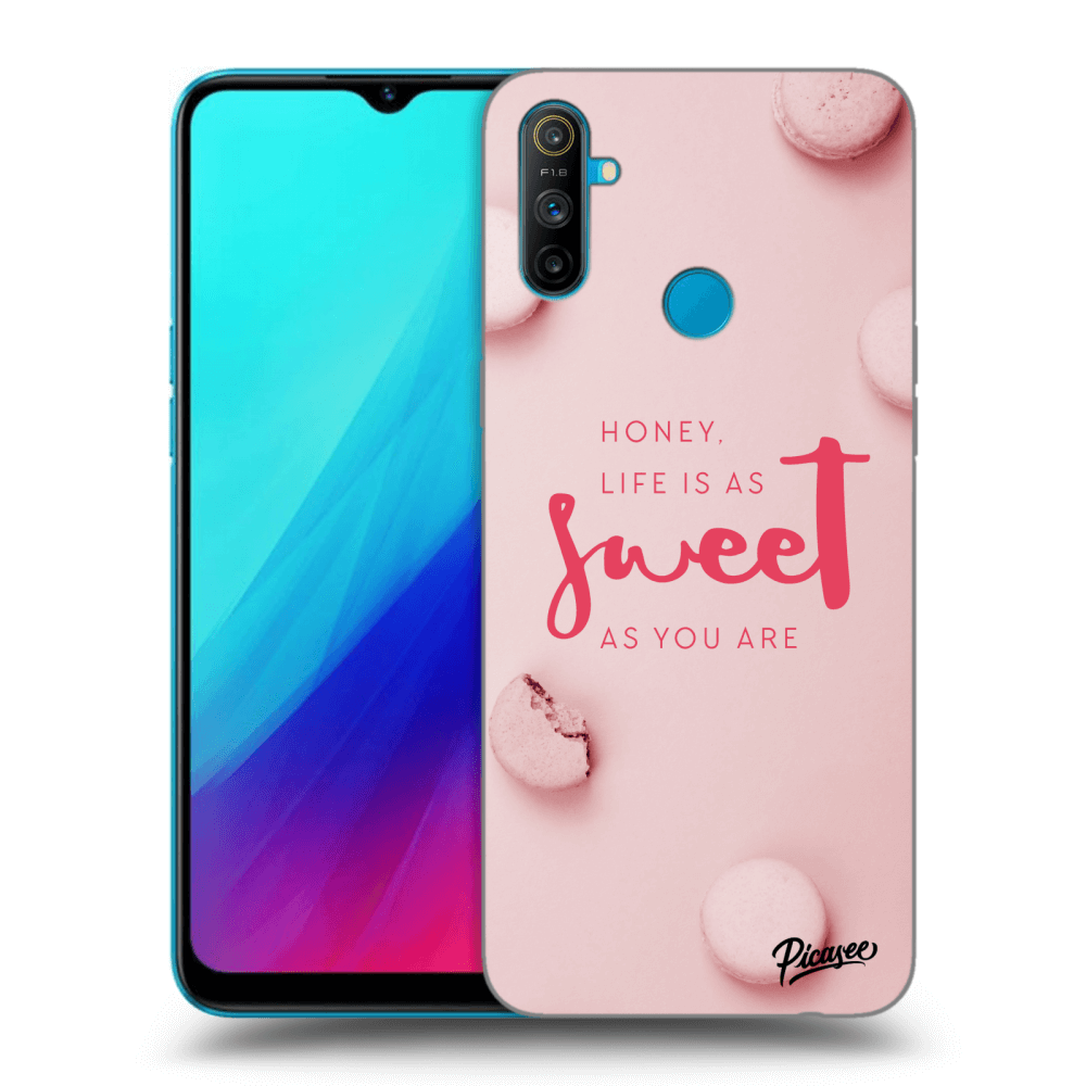 Picasee Realme C3 Hülle - Schwarzes Silikon - Life is as sweet as you are
