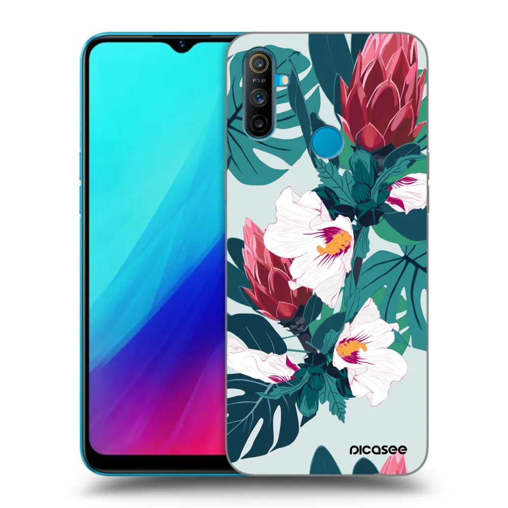 Picasee Realme C3 Hülle - Schwarzes Silikon - Rhododendron