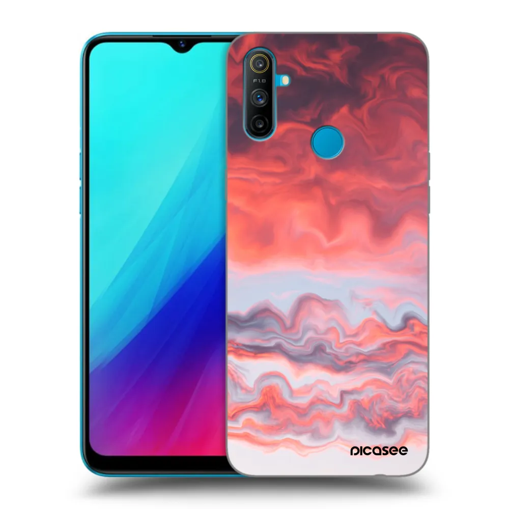Picasee Realme C3 Hülle - Schwarzes Silikon - Sunset