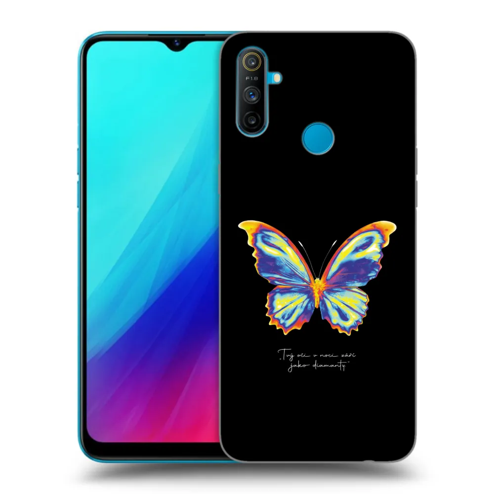 Picasee Realme C3 Hülle - Schwarzes Silikon - Diamanty Black