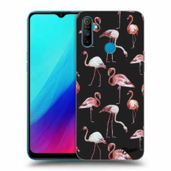 Picasee Realme C3 Hülle - Schwarzes Silikon - Flamingos