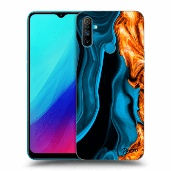 Picasee Realme C3 Hülle - Schwarzes Silikon - Gold blue