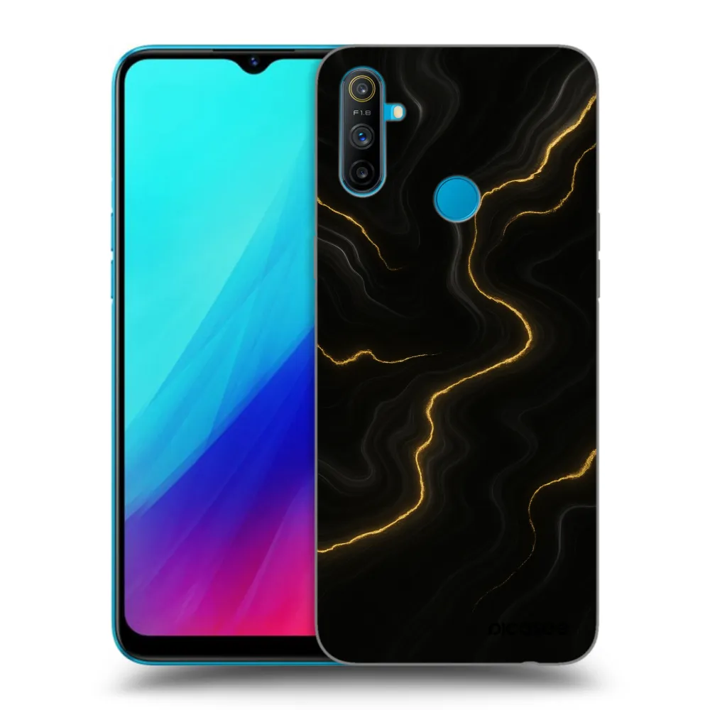 Picasee Realme C3 Hülle - Schwarzes Silikon - Thunder
