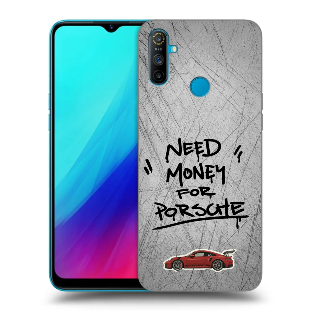 Picasee Realme C3 Hülle - Schwarzes Silikon - Grey Drift
