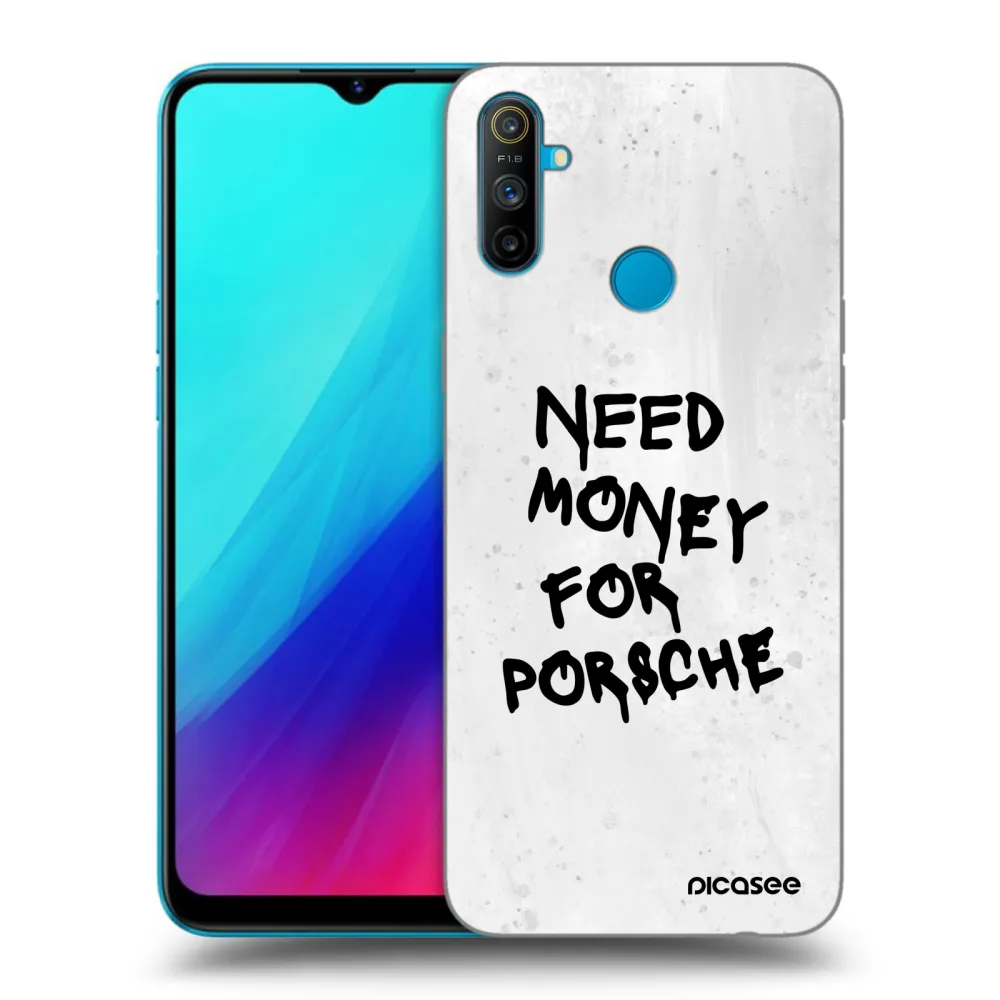 Picasee Realme C3 Hülle - Schwarzes Silikon - White Dollar