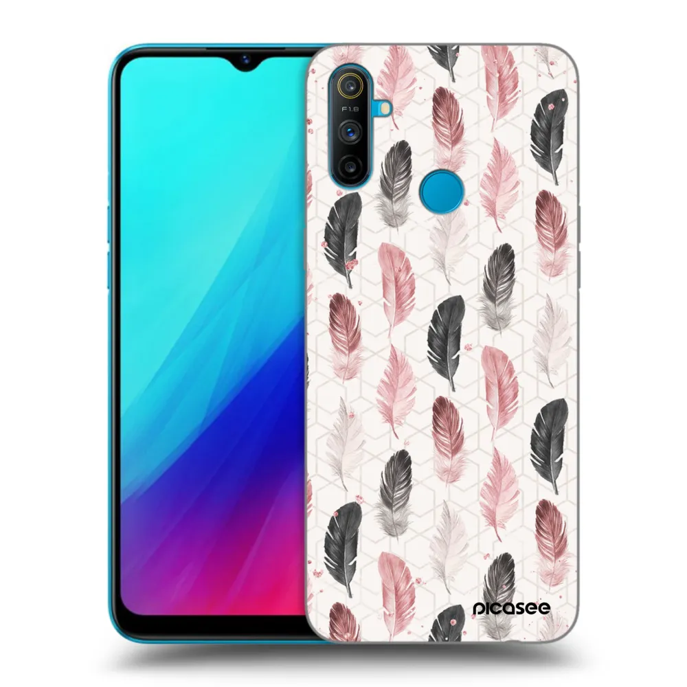 Picasee Realme C3 Hülle - Schwarzes Silikon - Feder 2