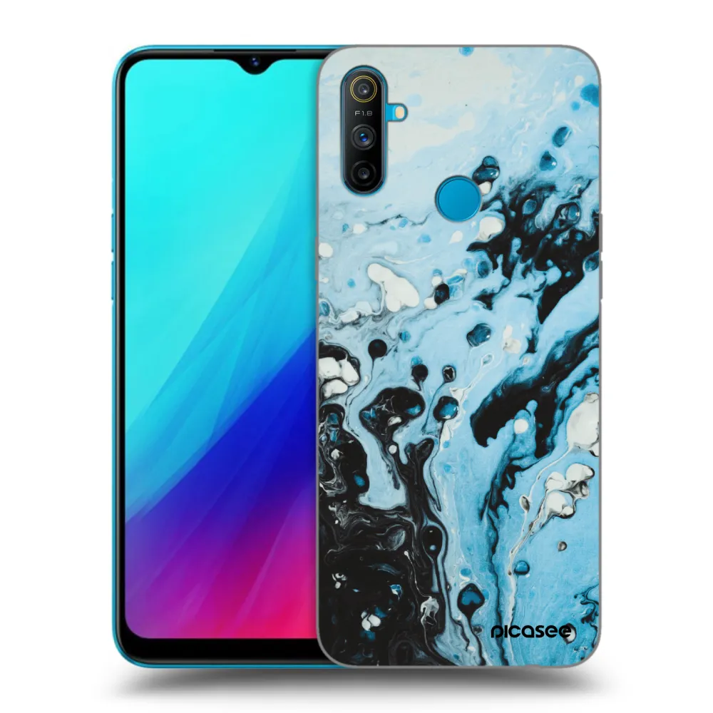 Picasee Realme C3 Hülle - Schwarzes Silikon - Organic blue