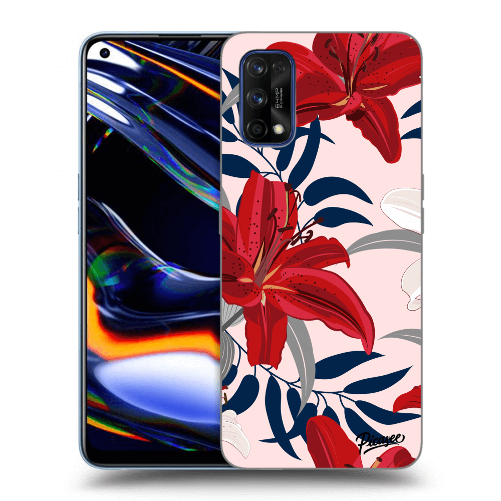 Picasee Realme 7 Pro Hülle - Transparentes Silikon - Red Lily