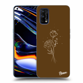 Picasee Realme 7 Pro Hülle - Transparentes Silikon - Brown flowers