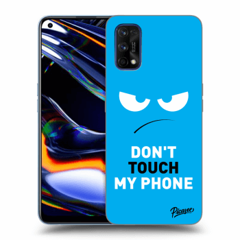 Picasee Realme 7 Pro Hülle - Schwarzes Silikon - Angry Eyes - Blue