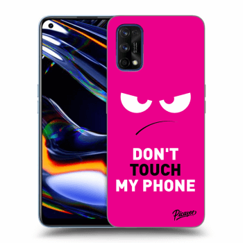 Picasee Realme 7 Pro Hülle - Schwarzes Silikon - Angry Eyes - Pink