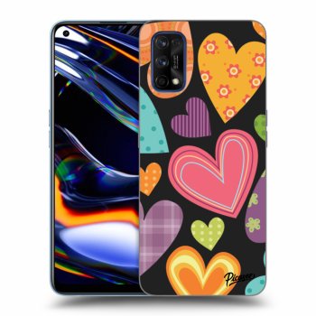 Picasee Realme 7 Pro Hülle - Schwarzes Silikon - Colored heart