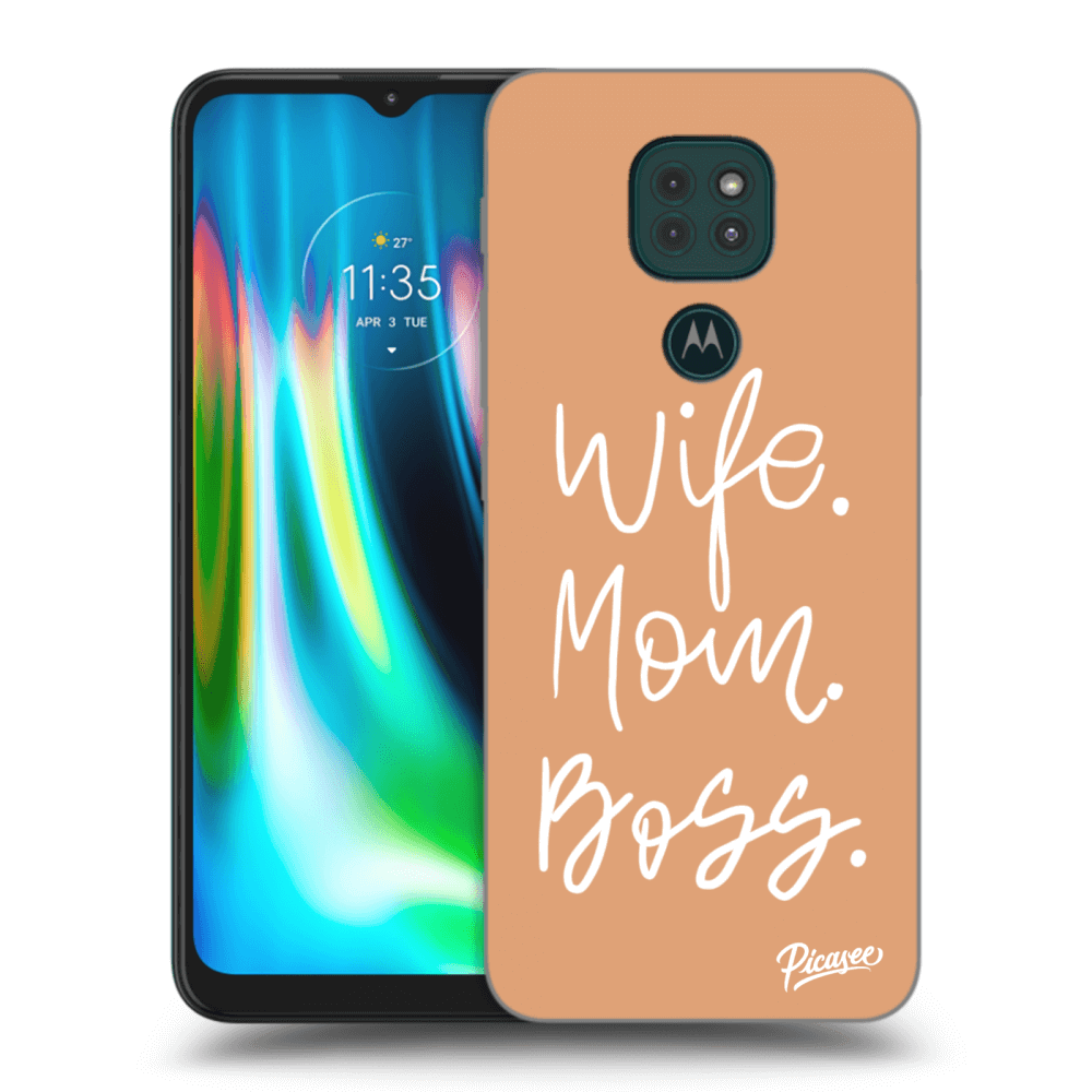 Picasee Motorola Moto G9 Play Hülle - Transparentes Silikon - Boss Mama