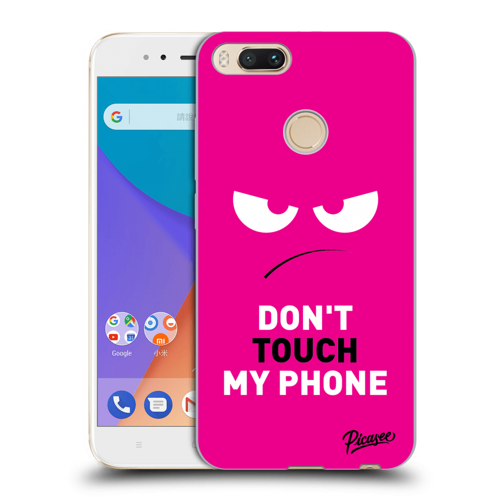 Picasee Xiaomi Mi A1 Global Hülle - Transparentes Silikon - Angry Eyes - Pink