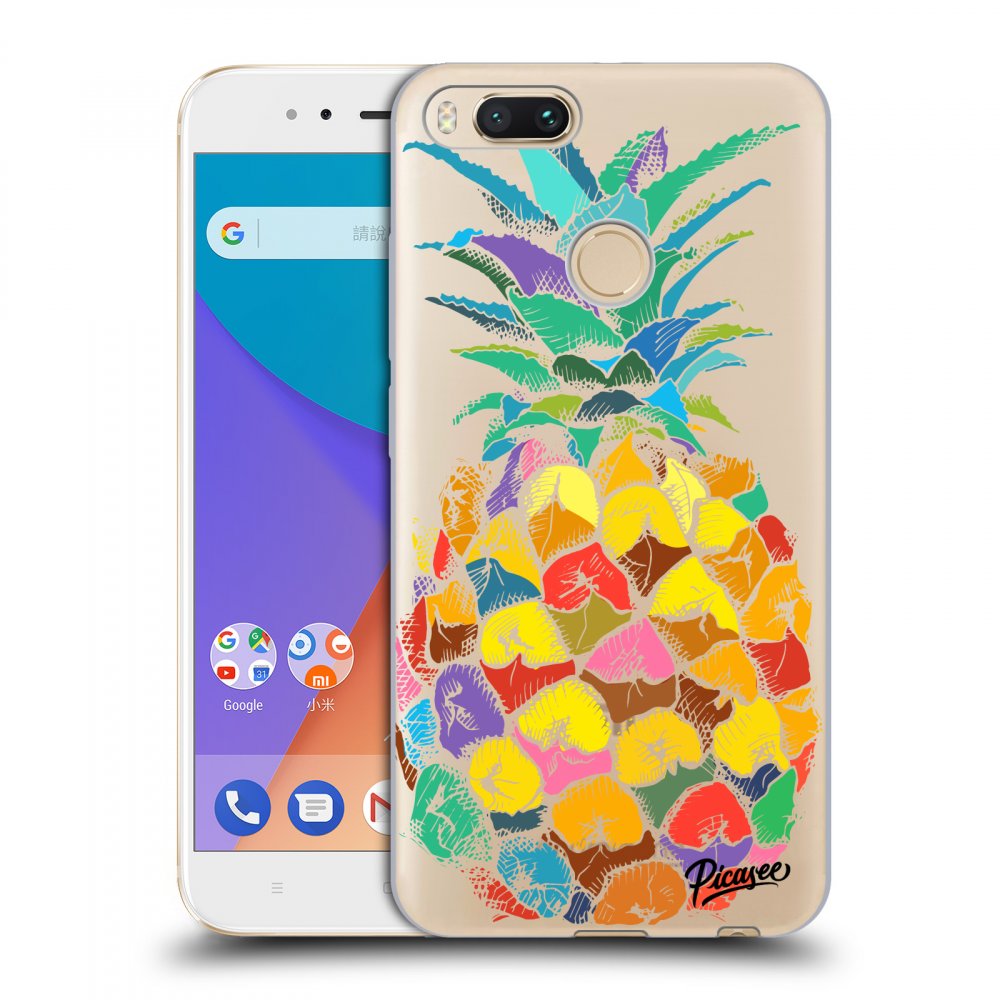 Picasee Xiaomi Mi A1 Global Hülle - Transparentes Silikon - Pineapple