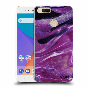 Picasee Xiaomi Mi A1 Global Hülle - Transparentes Silikon - Purple glitter