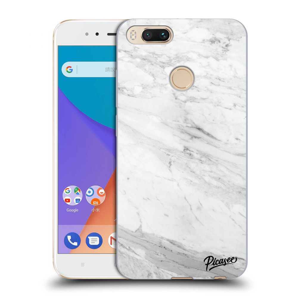 Picasee Xiaomi Mi A1 Global Hülle - Transparentes Silikon - White marble