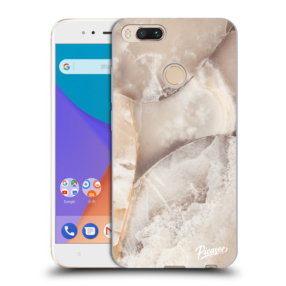 Picasee Xiaomi Mi A1 Global Hülle - Transparentes Silikon - Cream marble