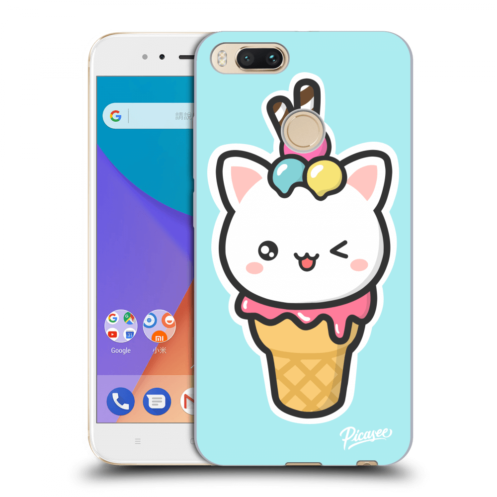 Picasee Xiaomi Mi A1 Global Hülle - Transparentes Silikon - Ice Cream Cat