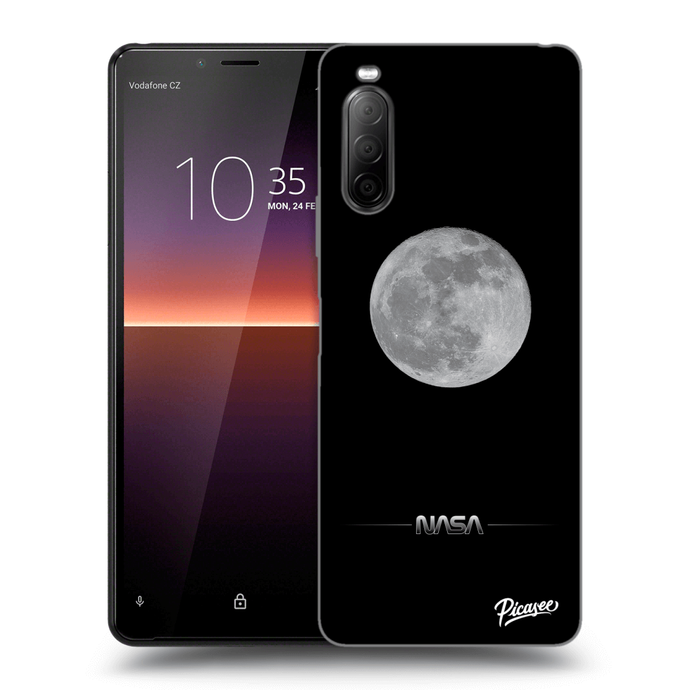 Picasee Sony Xperia 10 II Hülle - Schwarzes Silikon - Moon Minimal