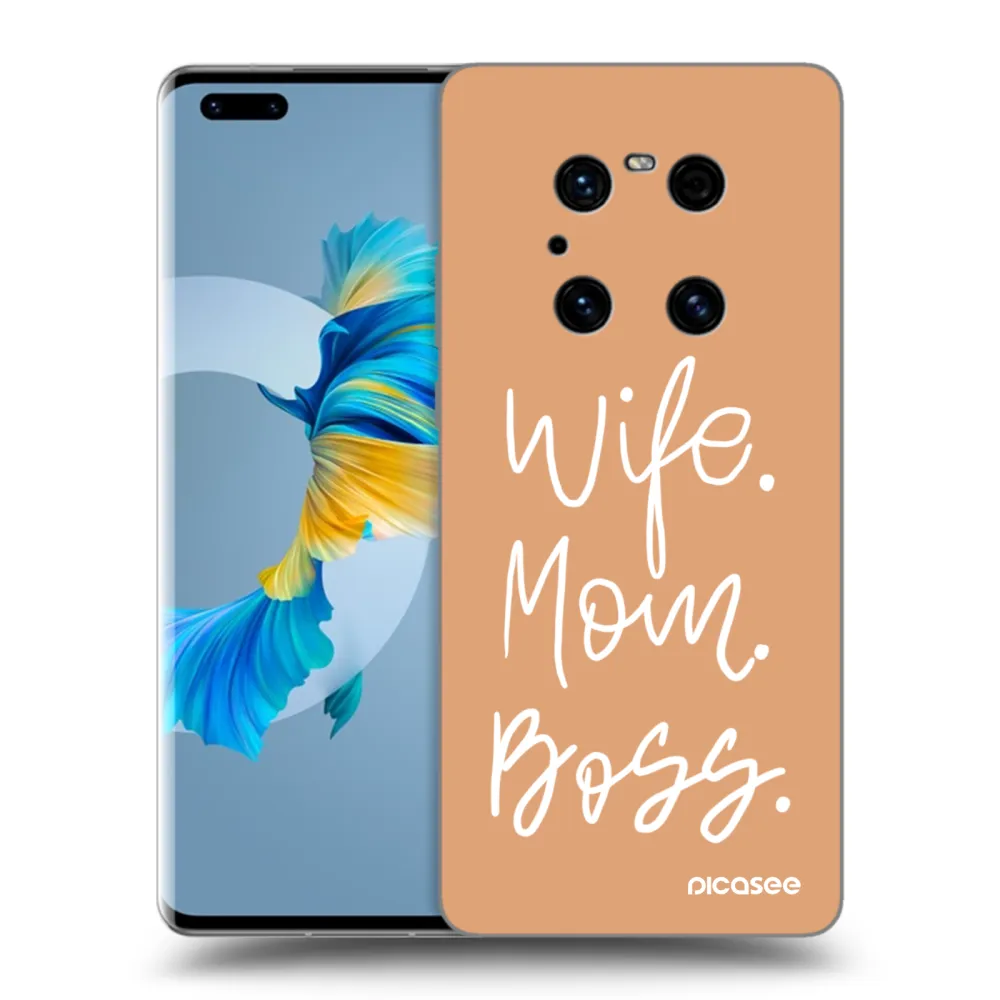 Picasee Huawei Mate 40 Pro Hülle - Schwarzes Silikon - Boss Mama