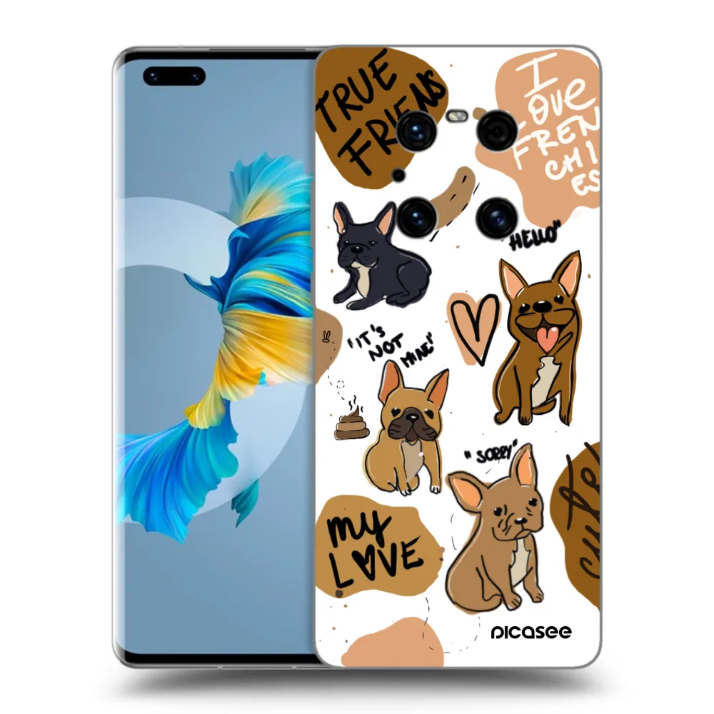Picasee Huawei Mate 40 Pro Hülle - Schwarzes Silikon - Frenchies