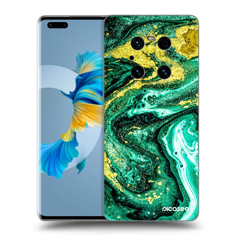 Picasee Huawei Mate 40 Pro Hülle - Schwarzes Silikon - Green Gold