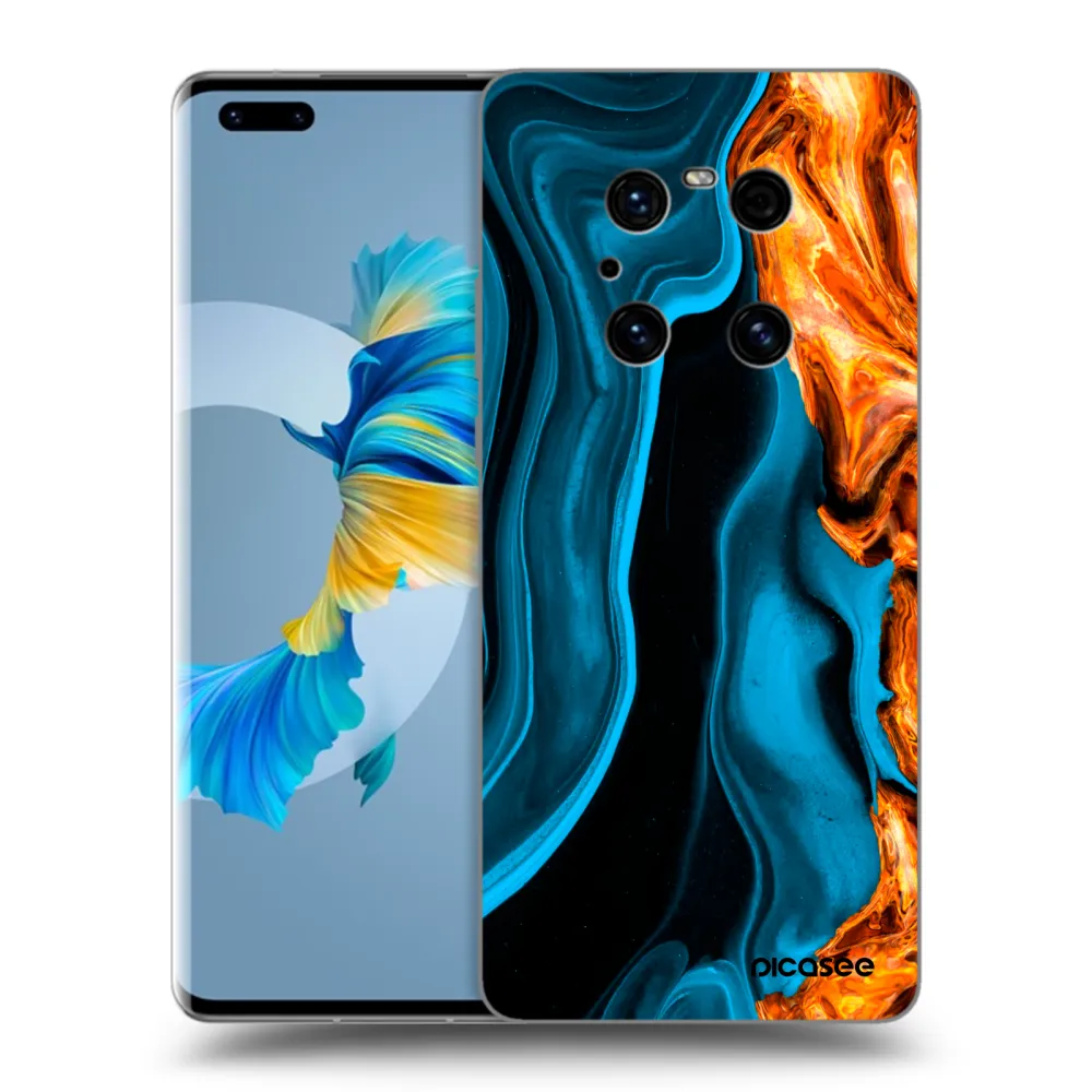 Picasee Huawei Mate 40 Pro Hülle - Schwarzes Silikon - Gold blue