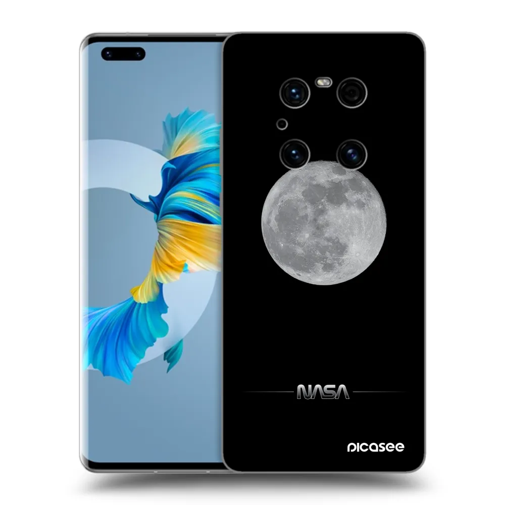 Picasee Huawei Mate 40 Pro Hülle - Schwarzes Silikon - Moon Minimal
