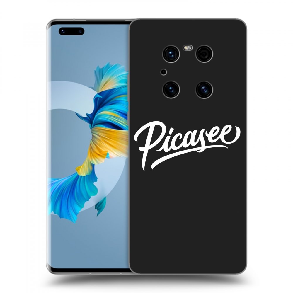 Picasee Huawei Mate 40 Pro Hülle - Schwarzes Silikon - Picasee - old logo - white