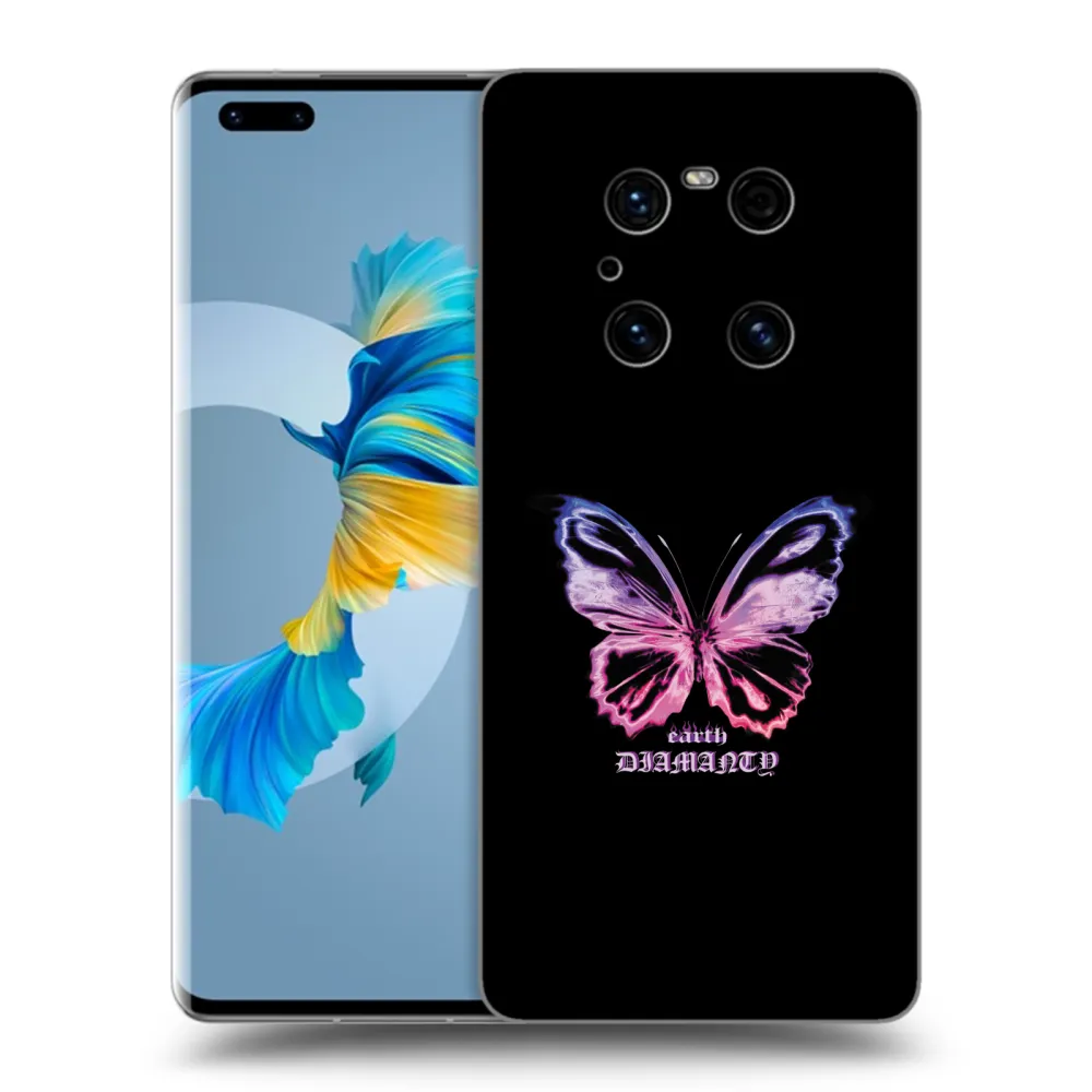 Picasee Huawei Mate 40 Pro Hülle - Schwarzes Silikon - Diamanty Purple