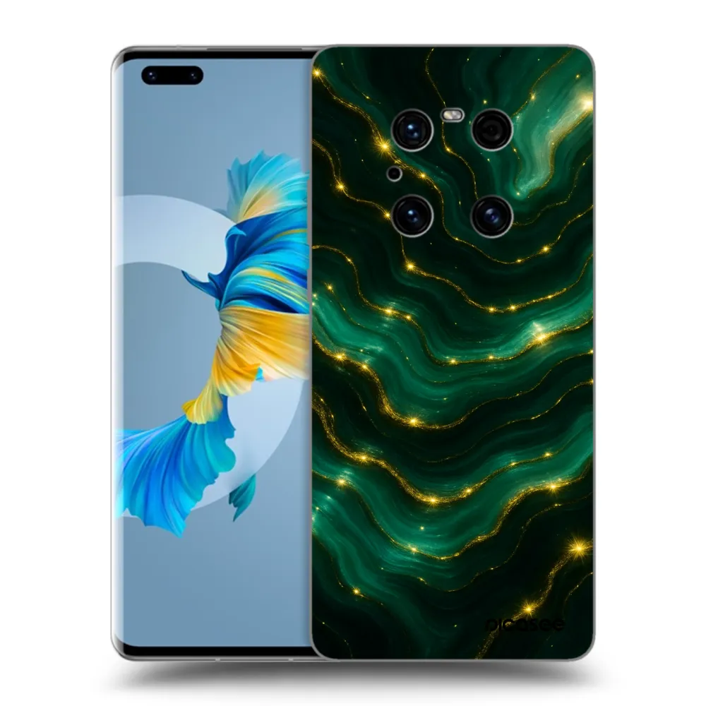 Picasee Huawei Mate 40 Pro Hülle - Schwarzes Silikon - Emerald