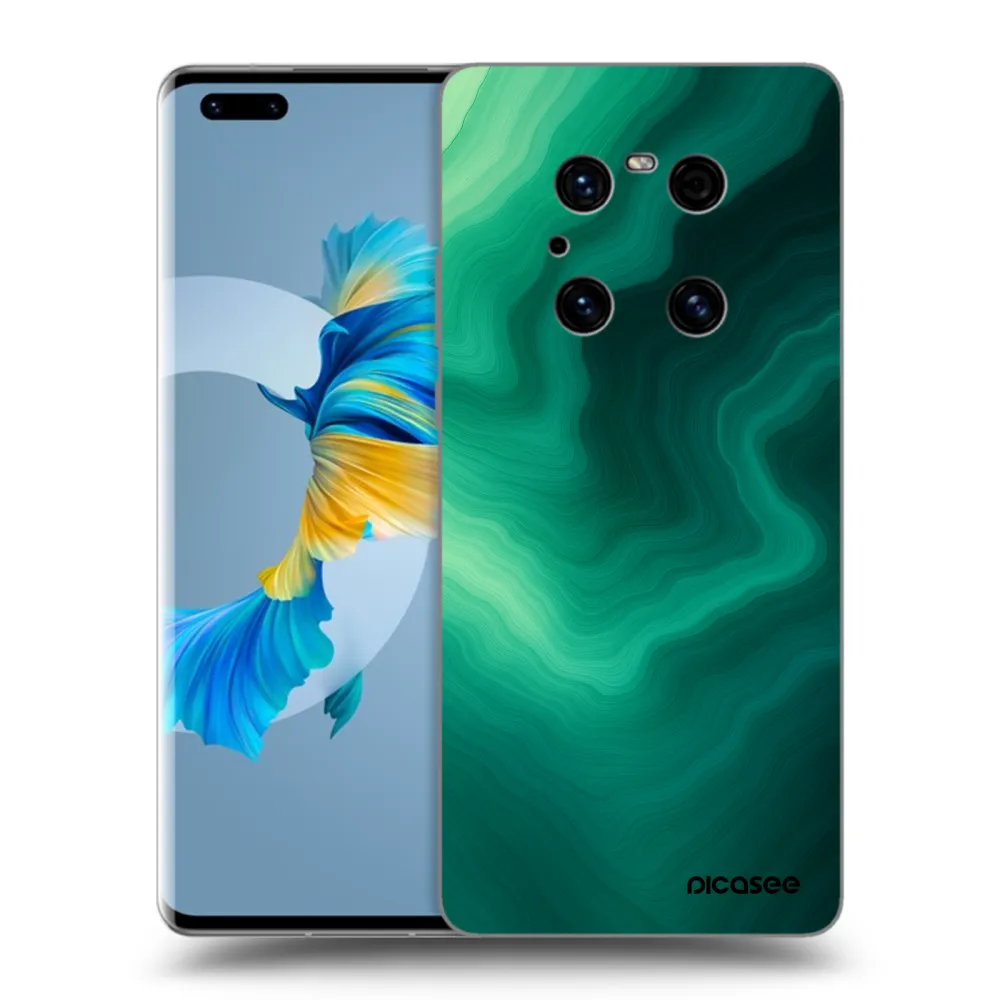 Picasee Huawei Mate 40 Pro Hülle - Schwarzes Silikon - Malachite