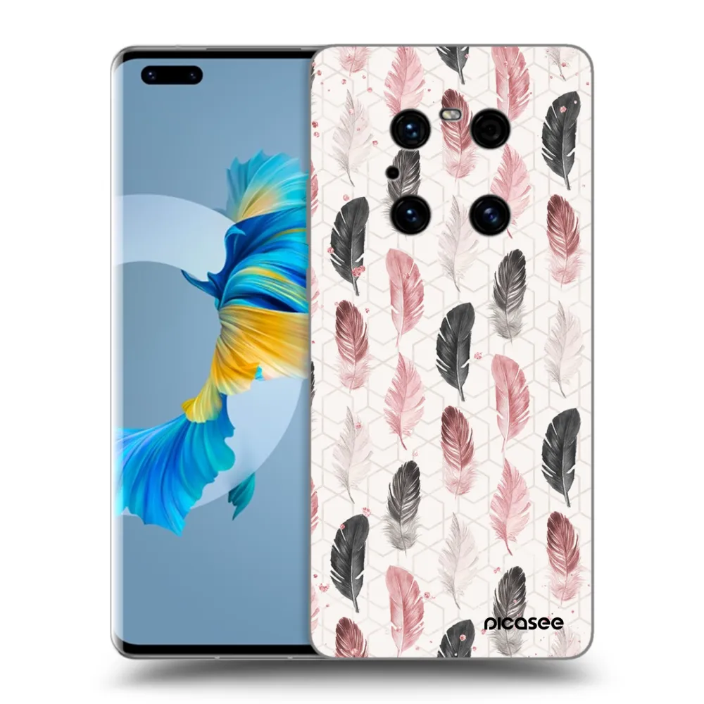Picasee Huawei Mate 40 Pro Hülle - Schwarzes Silikon - Feder 2